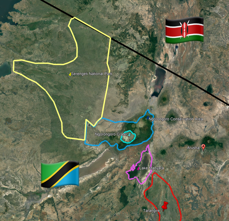 Serengeti National Park Tanzania Aerial Map